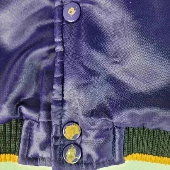VTG Nike Team Youth LA Lakers Satin Jacket Purple Snap Button Up Y2K Sz 3T - Picture 4 of 6